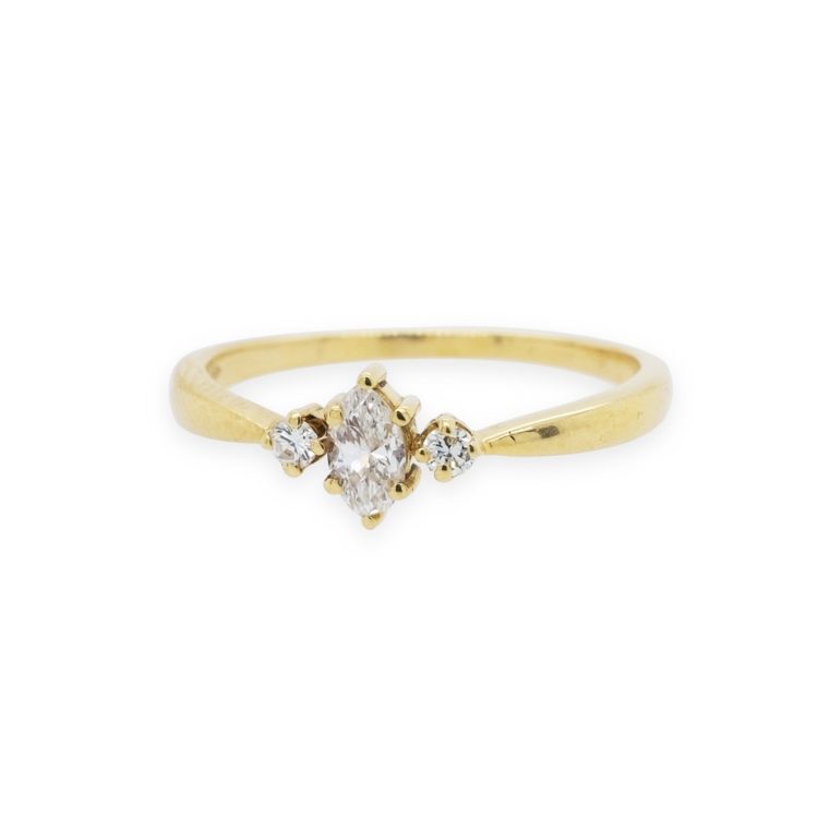 Brillant Ring: 750/-Gelbgold mit Diamanten