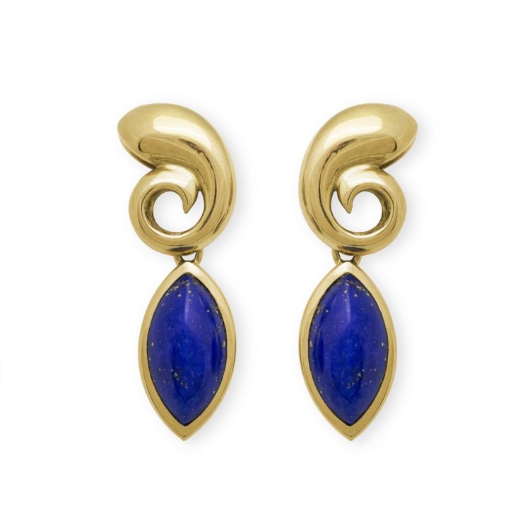 Lapis Ohrringe 750/- Gelbgold