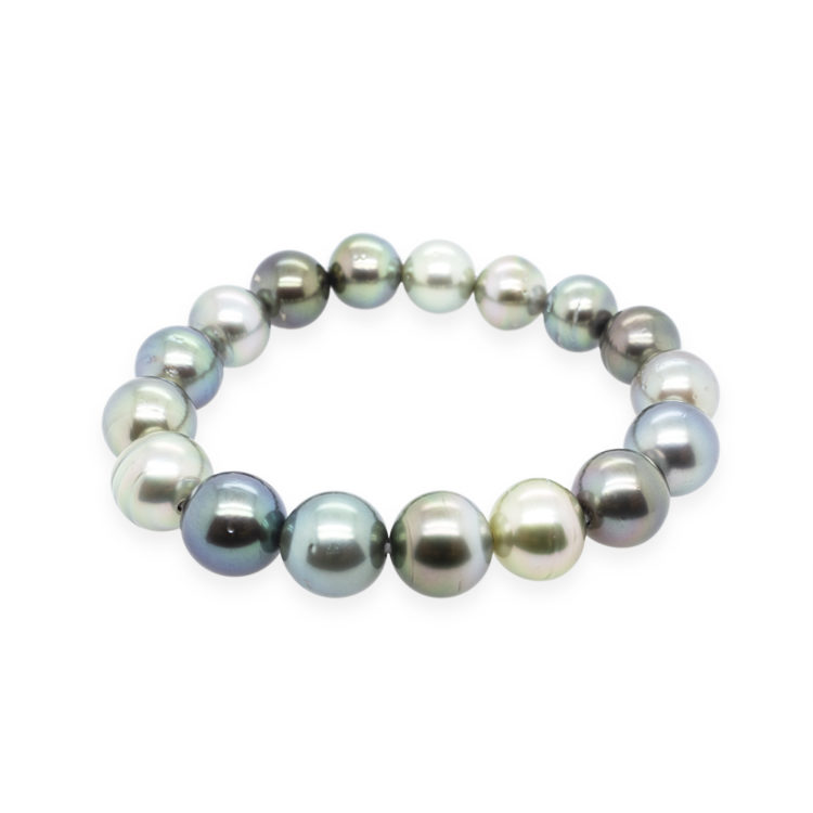 Perlarmband: Tahiti Perlen mulitcolor 11-12mm