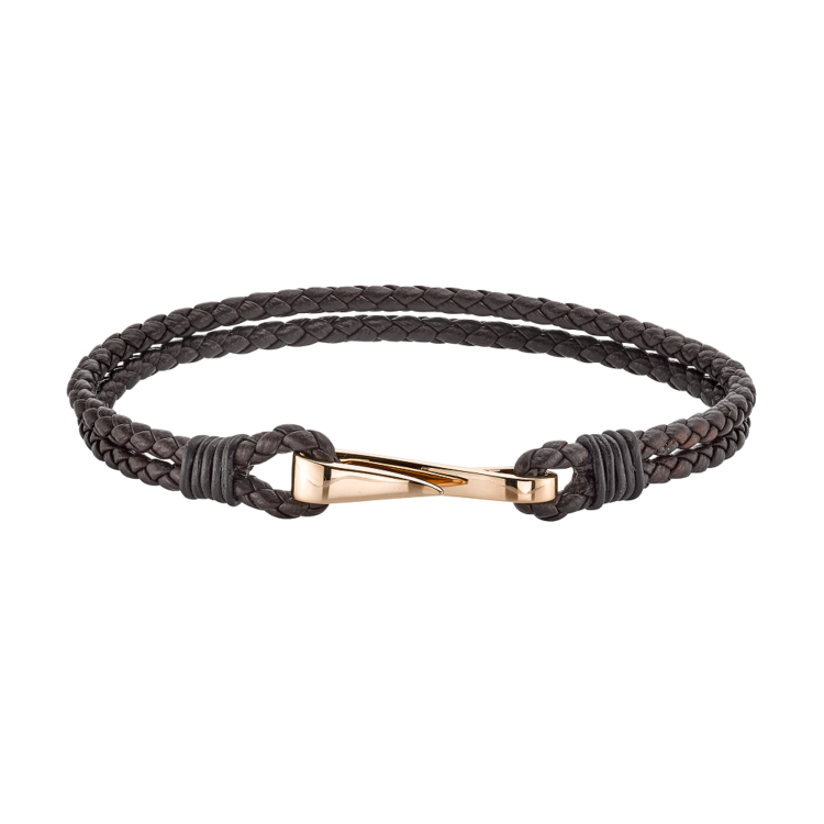 Armband Leder 750/- Roségold