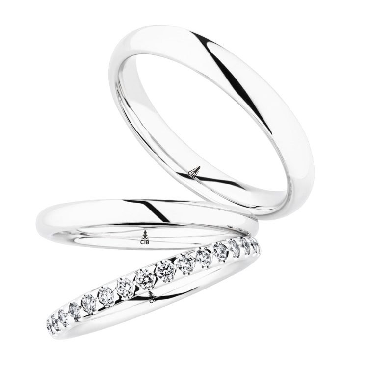 Trauring-Set 750/-Weißgold