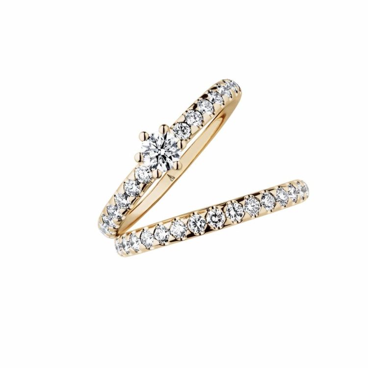 Trauringe 750/-Roségold mit Brillanten