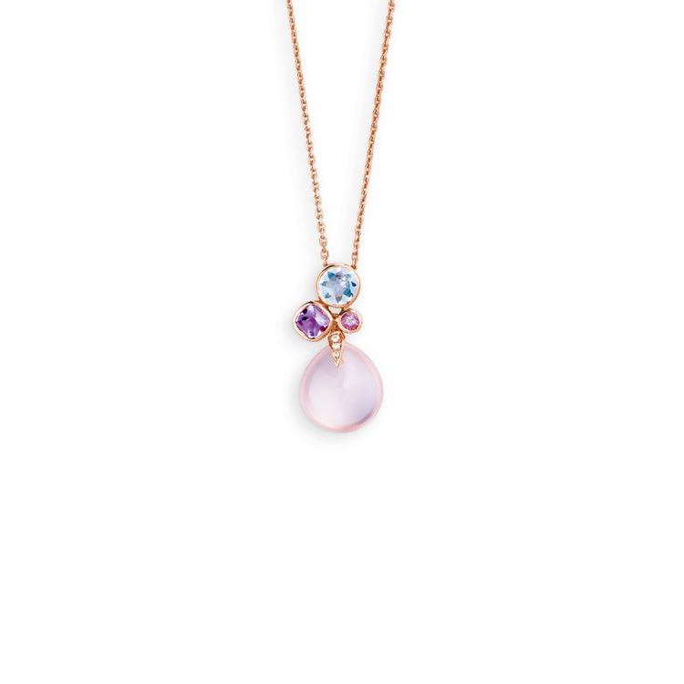 Ohrschmuck 750/-Roségold Rosenquarz