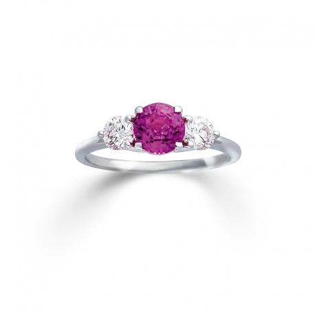 Pink Saphir Ring mit Brillanten