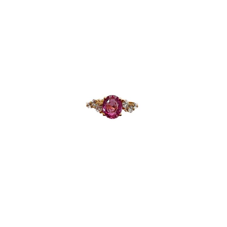 Pink Saphir Ring mit Brillanten