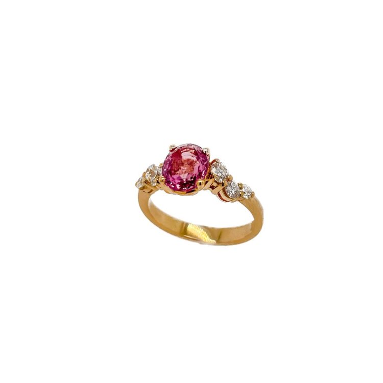 Pink Saphir Ring mit Brillanten