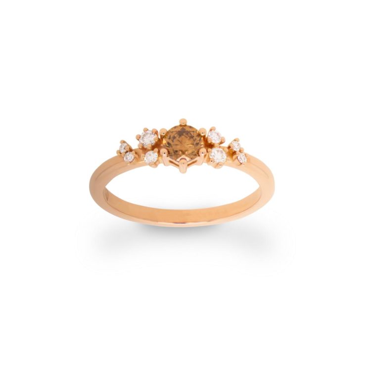 Diamantring braun