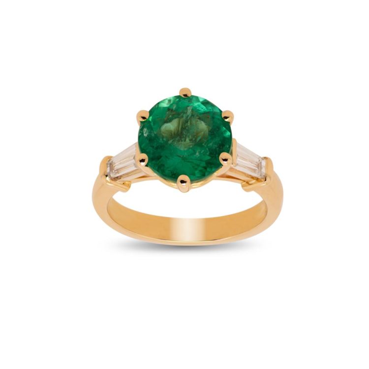 Smaragd Ring mit Diamanten