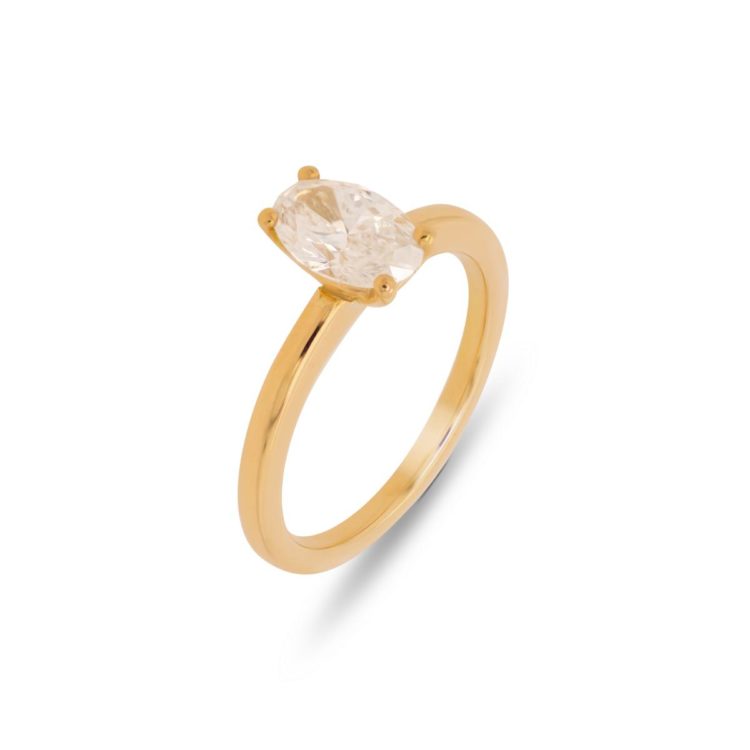 Solitär Ring Oval