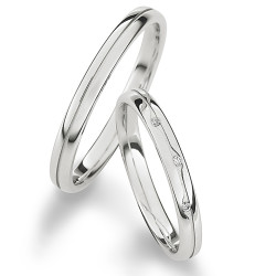 Trauringe Weißgold mit Brillanten