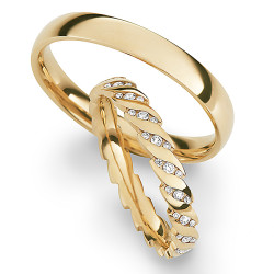 Trauringe Roségold mit Brillanten